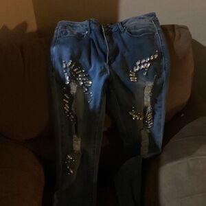 Bebe jeans skinny jeans distressed jeans size 30 blue jeans